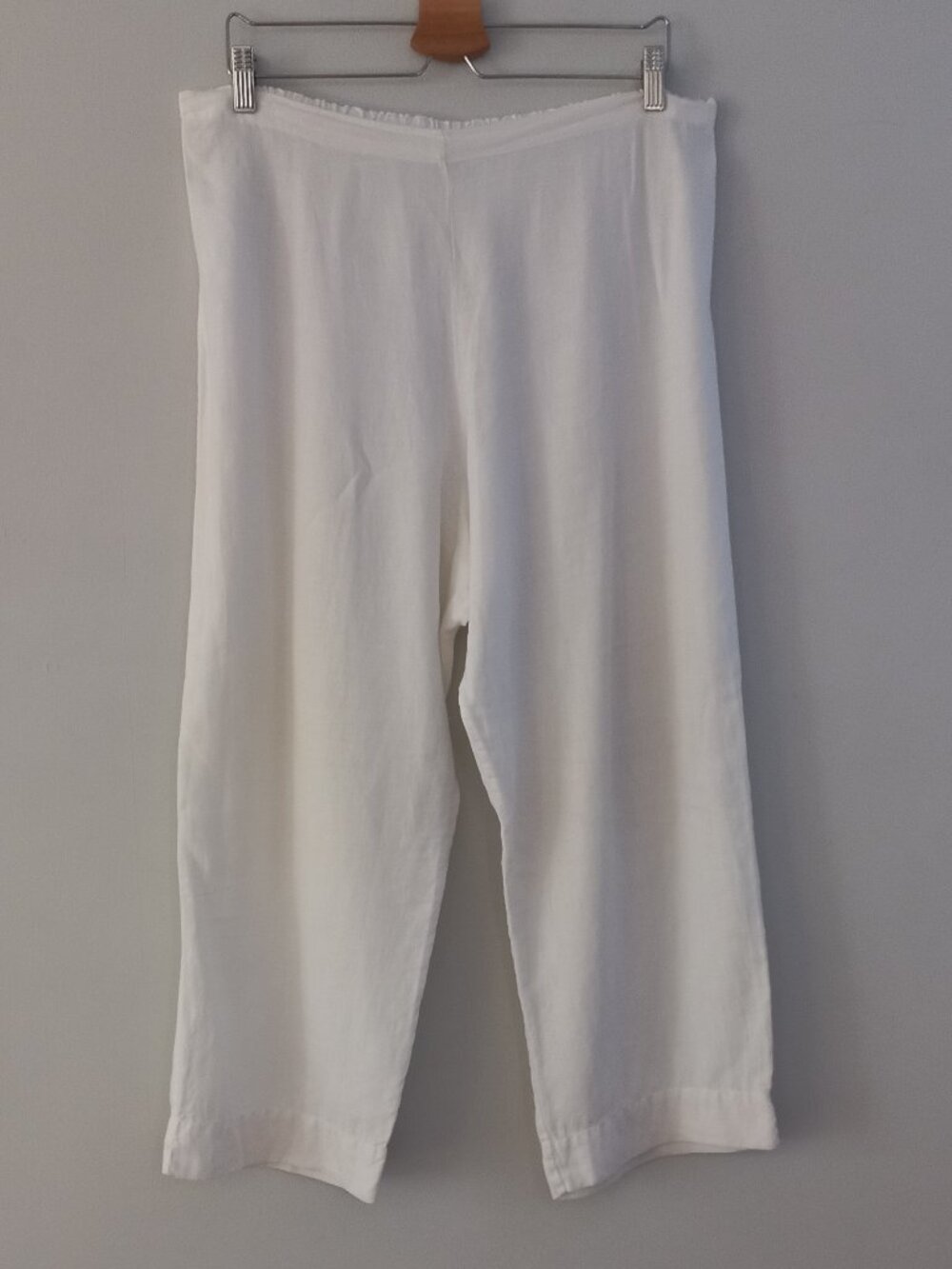BRYN WALKER white linen wide leg pants